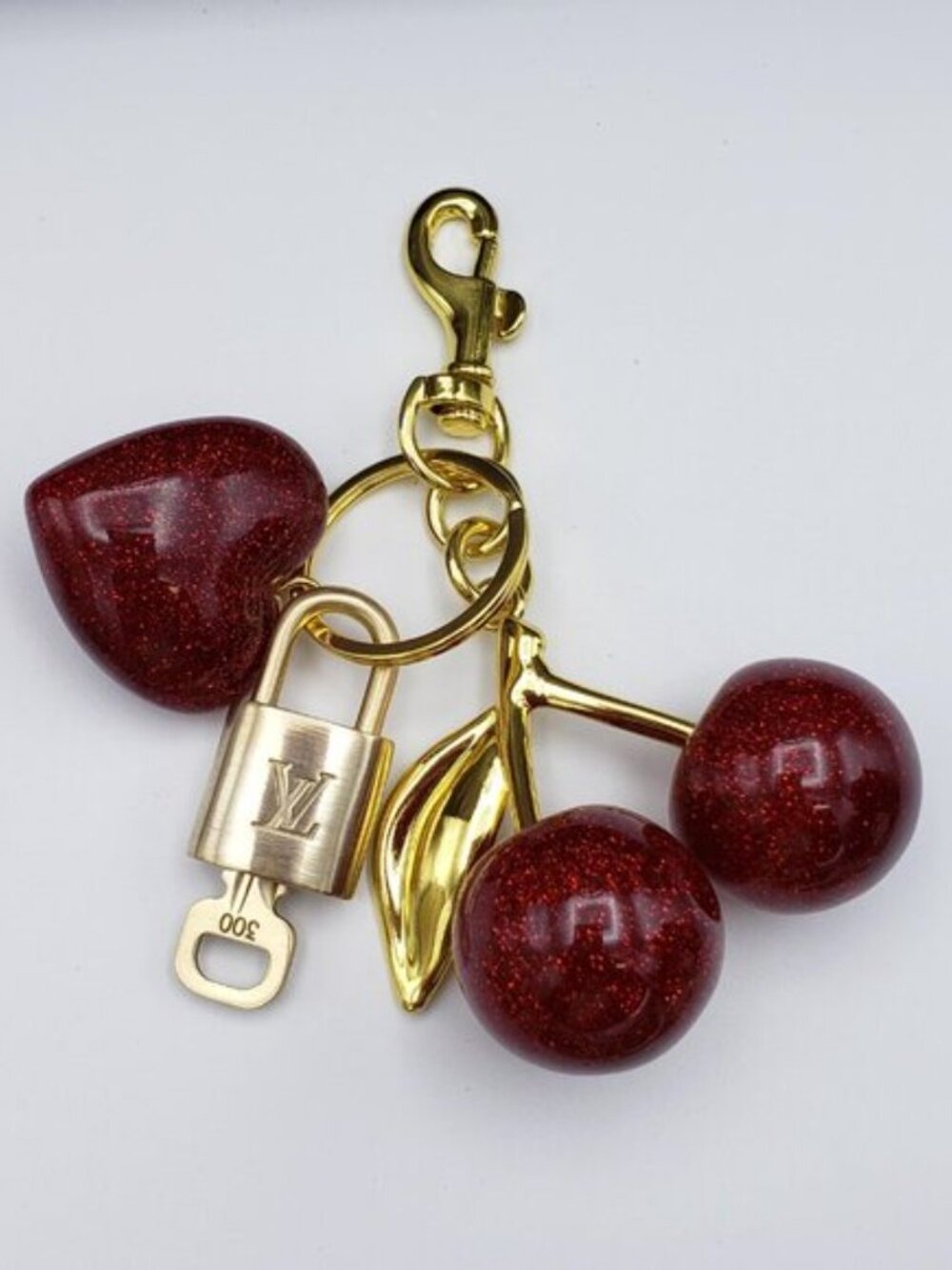 Authentic LV Gold Padlock & Key Set ✨ Luxury Bag Charm w/ Keychain - Picture 5 of 10